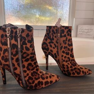 Leopard Print Ankle Boots